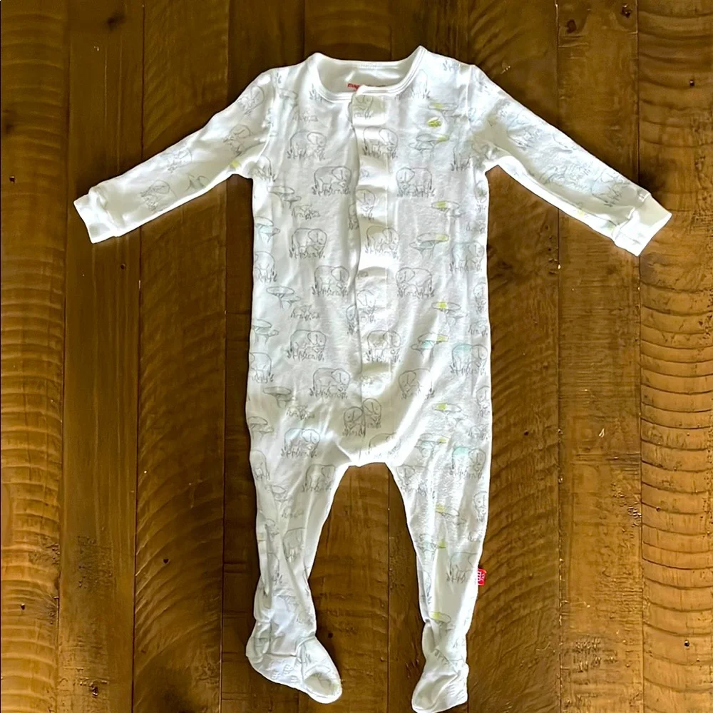 Magnetic Me Elephant Organic Cotton Grip Footie - Picture 2 of 6